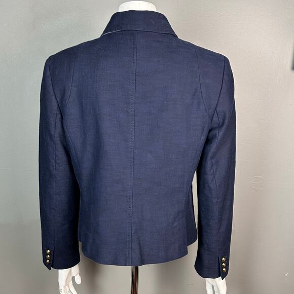 Banana Republic Blazer Jacket women's size 12 military blue gold buttons double - Picture 7 of 15